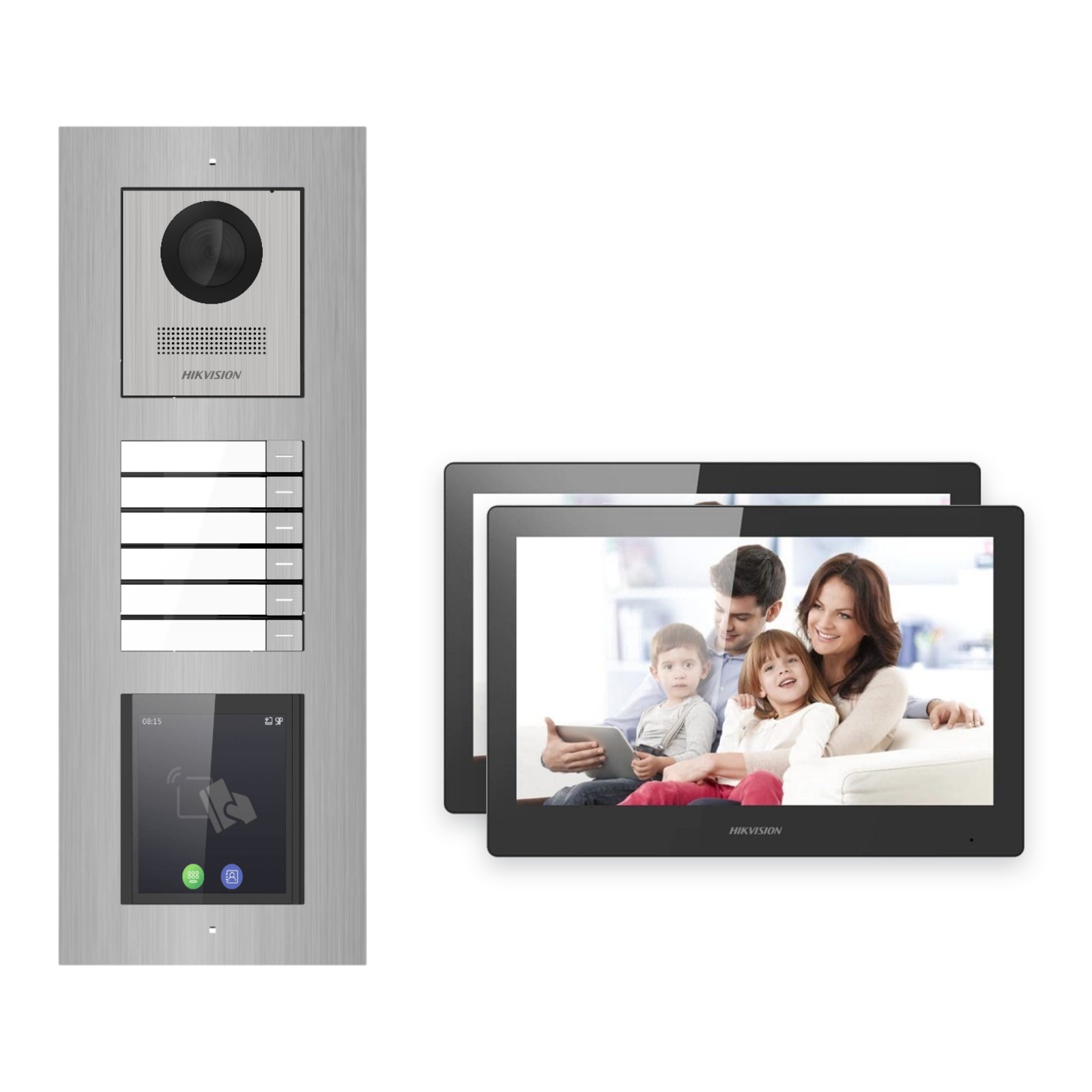 Hikvision PoE Video-Türsprechanlage 2-Familienhaus – Komplett-Set mit Touch-Display, DS-KH8520-WTE1, Unterputz Hikvision PoE Video-Türsprechanlage 2-Familienhaus – Komplett-Set mit Touch-Display, DS-KH8520-WTE1, Unterputz – Türstation und Innenstation