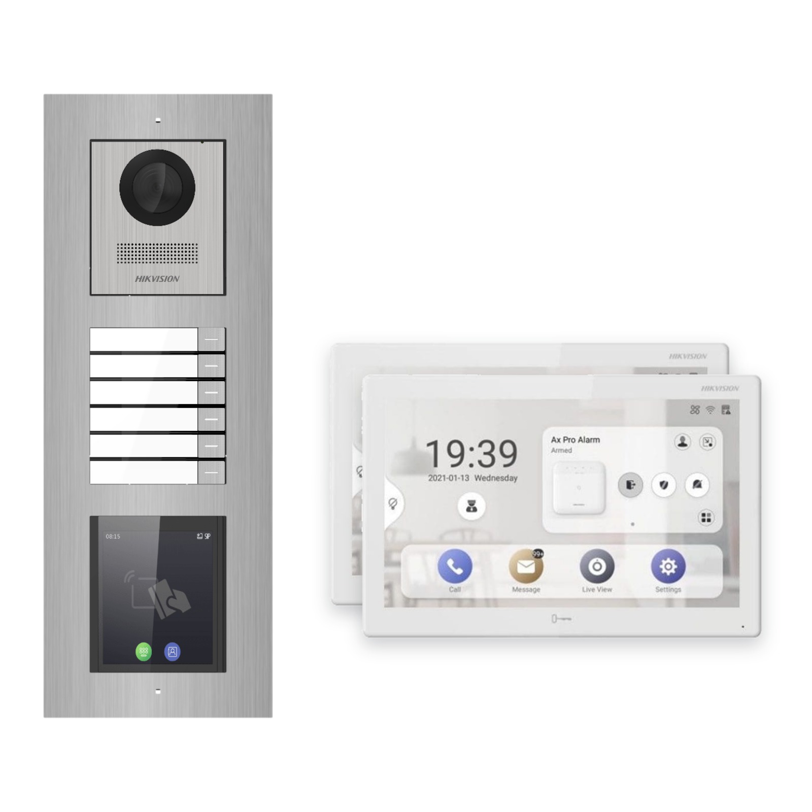 Hikvision PoE Video-Türsprechanlage 2-Familienhaus – Komplett-Set mit Touch-Display, DS-KH9510-WTE1(B), Unterputz Hikvision PoE Video-Türsprechanlage 2-Familienhaus – Komplett-Set mit Touch-Display, DS-KH9510-WTE1(B), Unterputz – Türstation und Innenstation