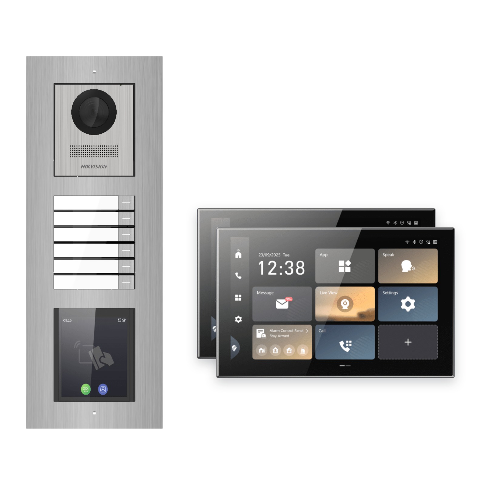 Hikvision PoE Video-Türsprechanlage 2-Familienhaus – Komplett-Set mit Touch-Display, DS-KH9570-WTE1/S, Unterputz Hikvision PoE Video-Türsprechanlage 2-Familienhaus – Komplett-Set mit Touch-Display, DS-KH9570-WTE1/S, Unterputz – Türstation und Innenstation