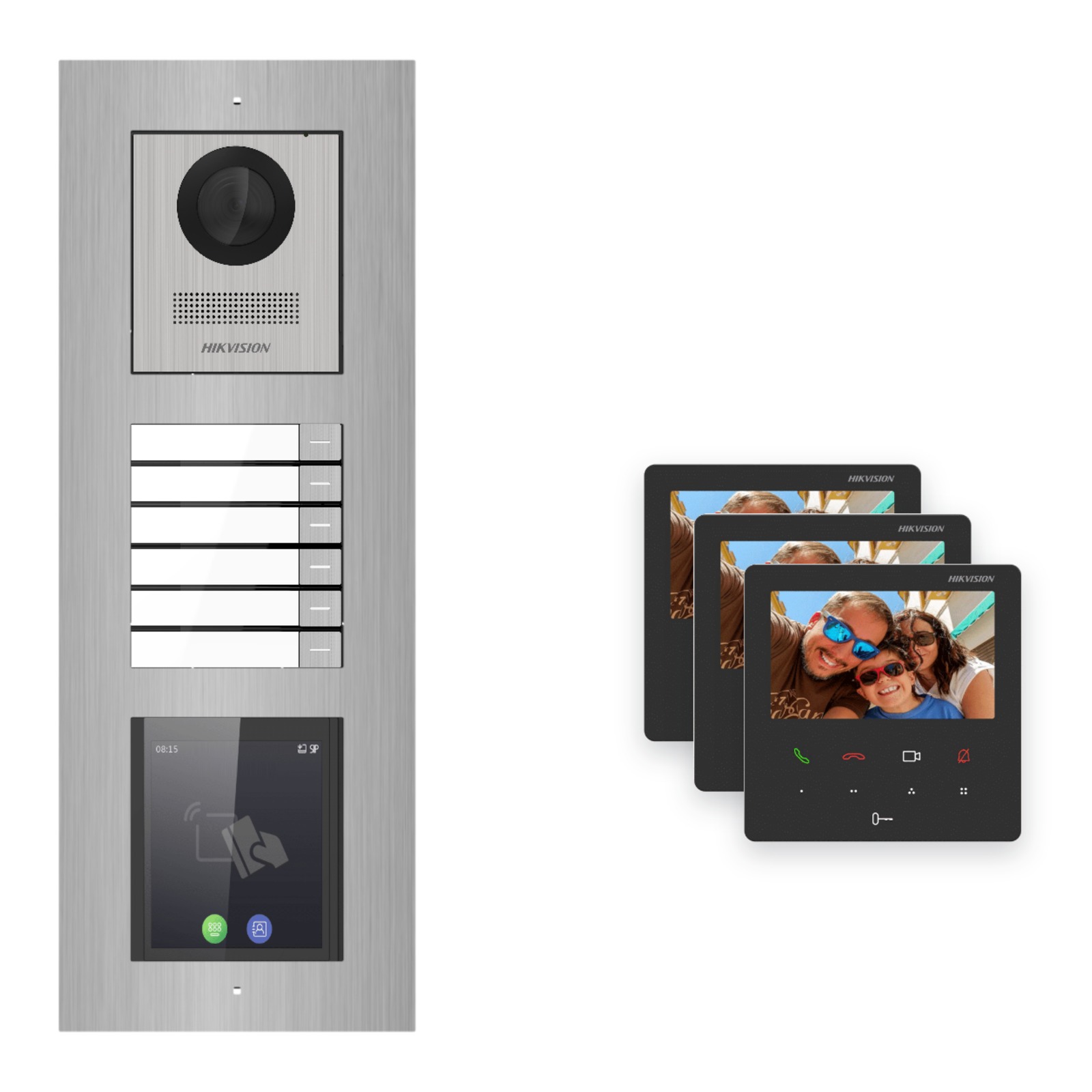Hikvision PoE Video-Türsprechanlage 3-Familienhaus – Komplett-Set mit Touch-Display, DS-KH6110-WE1, Unterputz Hikvision PoE Video-Türsprechanlage 3-Familienhaus – Komplett-Set mit Touch-Display, DS-KH6110-WE1, Unterputz – Türstation und Innenstation