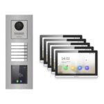 Hikvision PoE Video-Türsprechanlage 5-Familienhaus – Komplett-Set mit Touch-Display, DS-KH6350-WTE1, Unterputz – Türstation und Innenstation