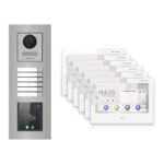 Hikvision PoE Video-Türsprechanlage 6-Familienhaus – Komplett-Set mit Touch-Display, DS-KH9310-WTE1(B), Unterputz – Türstation und Innenstation