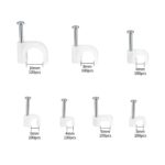Groessenuebersicht der Nagelschellen: rund 10, 8, 6, 5 und 4 mm sowie quadratisch 6 und 5 mm, je 100 Stueck