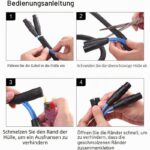 Selbstschliessender gewebter Kabelschlauch in Schwarz