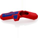 KNIPEX ErgoStrip 16 95 01 Universal-Abmantelungswerkzeug in Rot und Blau, Seitenansicht