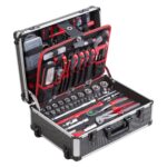 Meister Werkzeugtrolley 230-teilig | Alukoffer mit Rollen, Feinmechaniker-Set und Schloss – Bild 2