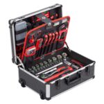 Meister Werkzeugtrolley 230-teilig | Alukoffer mit Rollen, Feinmechaniker-Set und Schloss – Bild 3