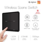 Schwarzer MOES ZigBee Szenenschalter mit vier Tasten