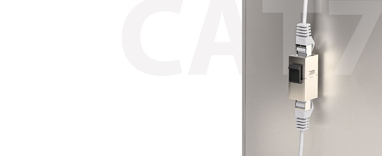 CAT7-Keystone-Modul eingebaut in eine Wanddose