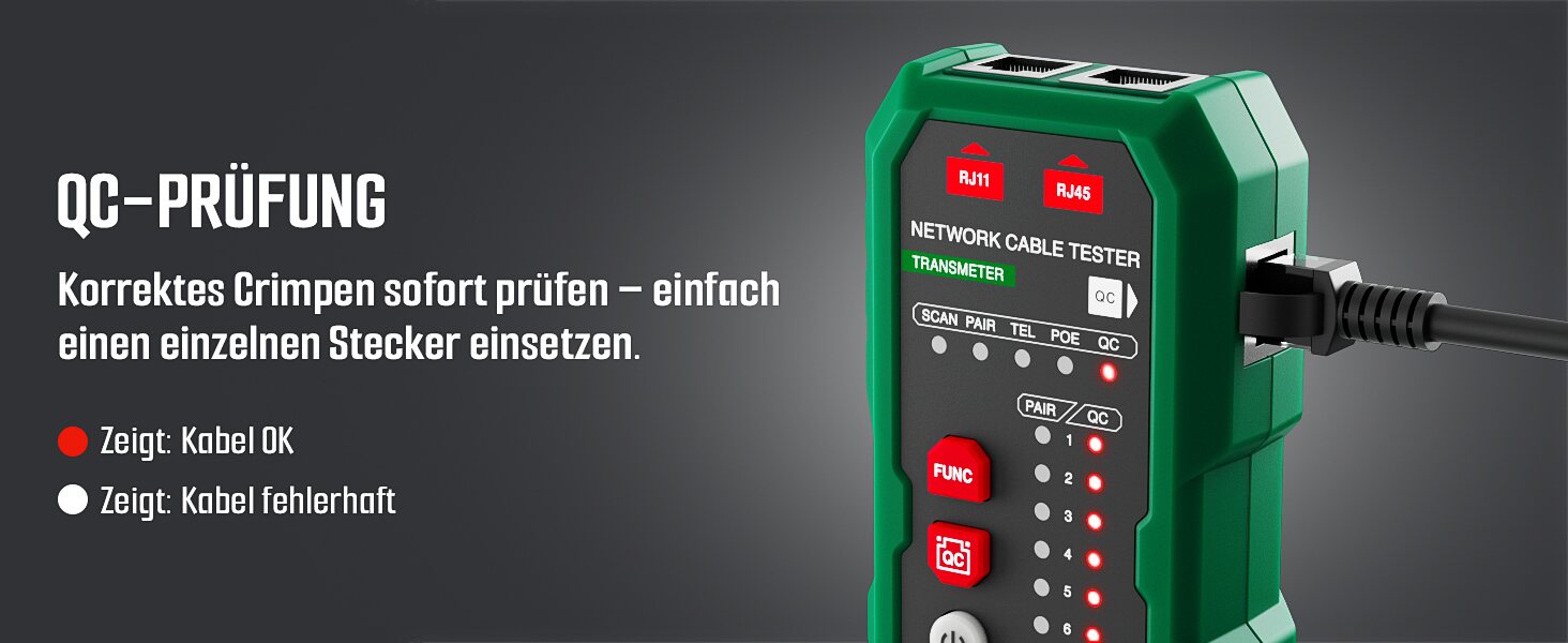Detailabbildung 02 des Netzwerkkabeltesters TESMEN TLP-900AR