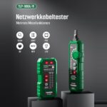 Funktionen Scan, Cont, PoE, QC, NCV und LED des Netzwerkkabeltesters TLP-900AR