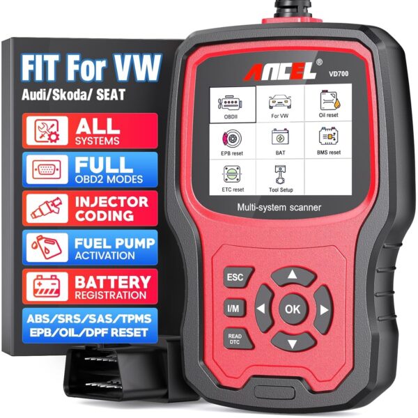 ANCEL VD700Pro Diagnosegerät mit Anzeige und OBD2-Stecker