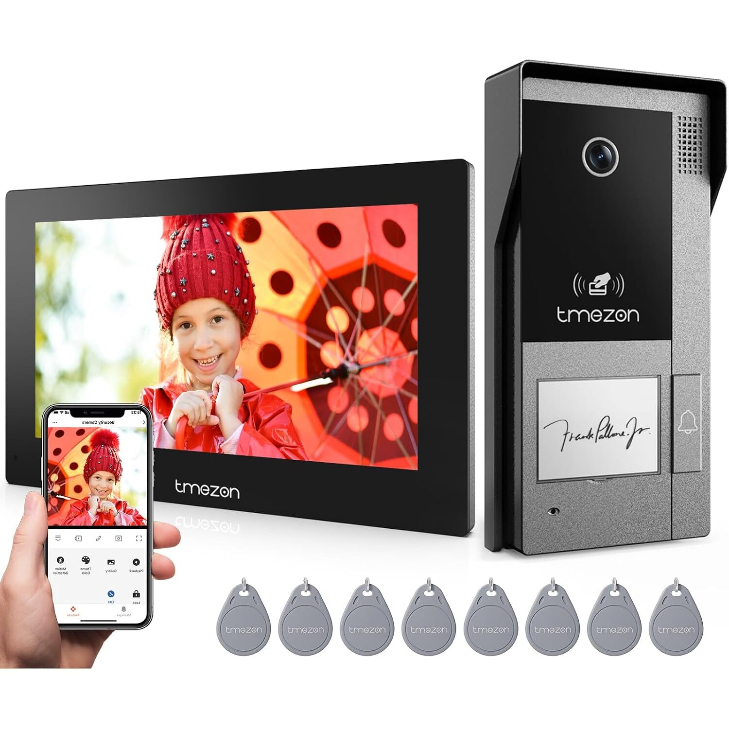 TMEZON WLAN Video-Türsprechanlage 2-Draht – 1080p, 7"-Touchscreen, App-Steuerung – Ansicht 1 TMEZON WLAN Video-Türsprechanlage 2-Draht mit 7-Zoll-Touchscreen