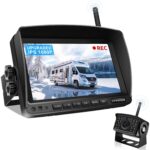 Set aus 7-Zoll-Monitor mit Halterung und schwarzer Funk-Rückfahrkamera URVOLAX UR61X.