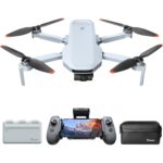 Potensic ATOM 2 Kameradrohne in Hellgrau mit 3-Achsen-Gimbal-Kamera an der Front.