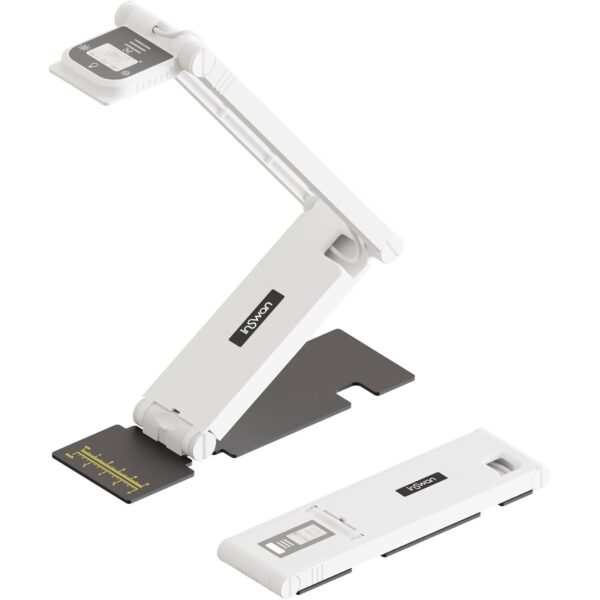 INSWAN INS-Flip 4 faltbare Dokumentenkamera mit Gelenkarm, LED-Licht und flacher Metallbasis.