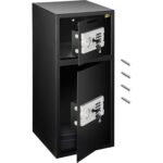 VEVOR Sicherheitsschrank in Schwarz mit zwei Türen, elektronischem Tastenfeld und Schlüsselaufnahme.