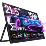 EVICIV tragbarer QLED-Monitor mit 21,5 Zoll Bildschirm und ausgeklapptem Ständer