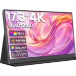 HONGO tragbarer 4K-Monitor mit 17,3 Zoll Display und magnetischer Schutzhülle als Aufsteller