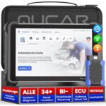 MUCAR 892BT OBD2-Diagnosegerät mit 8-Zoll-Tablet, Bluetooth-Dongle und Zubehör