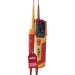 Wiha 45217 zweipoliger Spannungsprüfer in Rot und Gelb mit LCD-Anzeige und Prüfspitzen