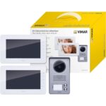 VIMAR K40911 Set mit zwei 7-Zoll-Freisprechmonitoren und Klingeltableau mit zwei Ruftasten