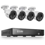 ZOSI C180 PoE Überwachungsset mit 8-Kanal-Netzwerkrekorder und vier Aussenkameras mit 8 Megapixel