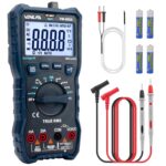 VENLAB VM600A Digital-Multimeter in Blau mit Messleitungen, Thermoelement und faltbarem Ständer
