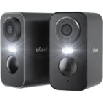ieGeek ZS-GX3S Akku-Überwachungskamera in Schwarz mit Objektiv, Weisslicht und PIR-Sensor