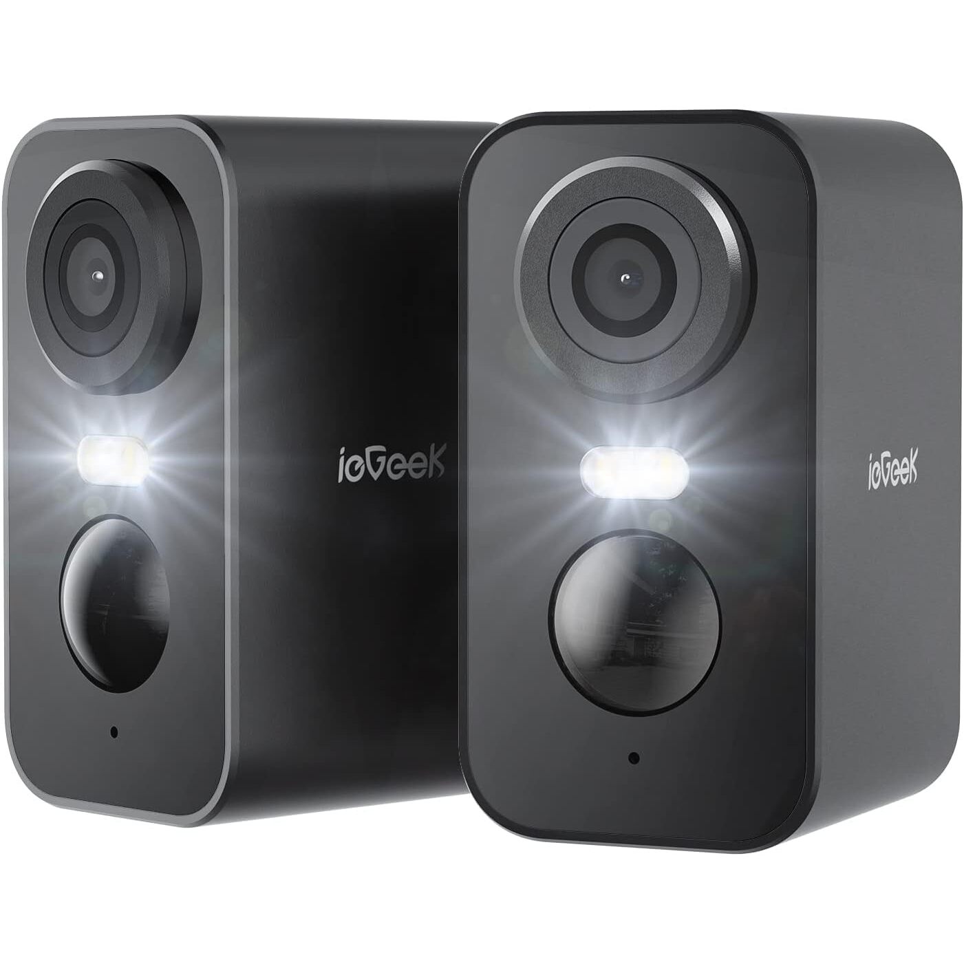 ieGeek ZS-GX3S Akku-Überwachungskamera 2K, IP65, WLAN 2,4 GHz, Schwarz – Ansicht 1 ieGeek ZS-GX3S Akku-Überwachungskamera in Schwarz mit Objektiv, Weisslicht und PIR-Sensor