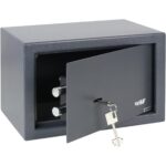 HMF Möbeltresor 49200-11 in Anthrazit mit Doppelbartschloss, Aussenmass 31 x 20 x 20 cm