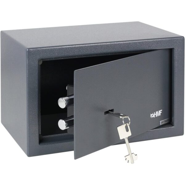 HMF Möbeltresor 49200-11 in Anthrazit mit Doppelbartschloss, Aussenmass 31 x 20 x 20 cm