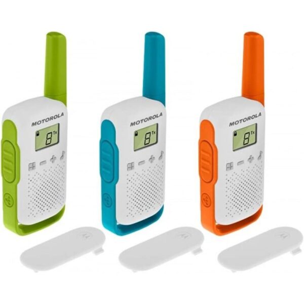 Motorola Talkabout T42 Funkgeräte im Dreierset mit LCD-Display und Gürtelclip