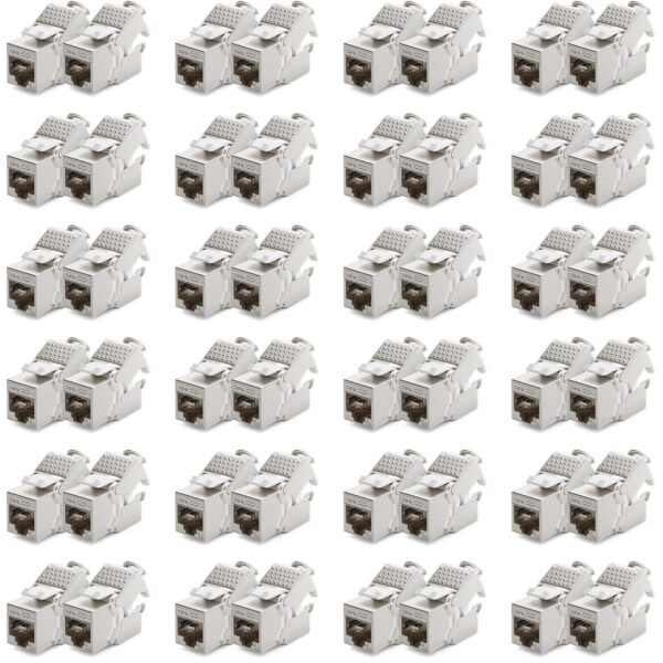 48 deleyCON Keystone Module CAT 6a STP mit RJ45-Buchse und LSA-Klemmleiste