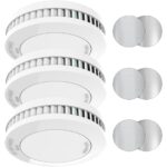 XINDUM SM01 Rauchmelder 3er Set mit Magnethalterung und fest verbauter 10-Jahres-Batterie