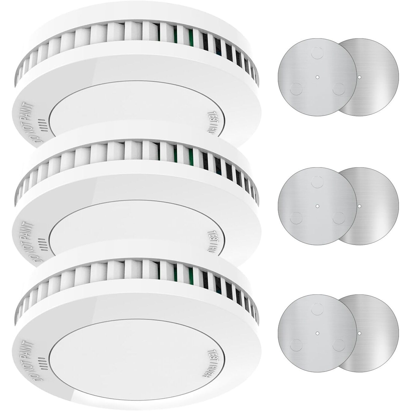 XINDUM SM01 Rauchmelder 3er Set, 10-Jahres-Batterie, Magnethalterung – Ansicht 1 XINDUM SM01 Rauchmelder 3er Set mit Magnethalterung und fest verbauter 10-Jahres-Batterie
