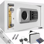 Deuba Möbeltresor in Silber mit elektronischem Zahlenschloss und geöffneter Stahltür