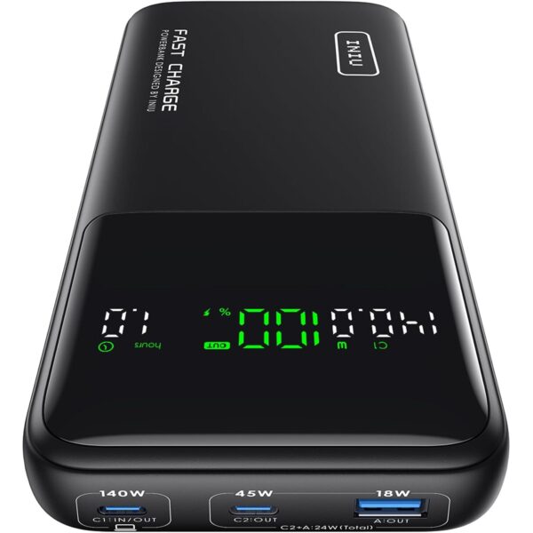 INIU BI-B64 Powerbank mit Digitalanzeige und drei Anschlüssen
