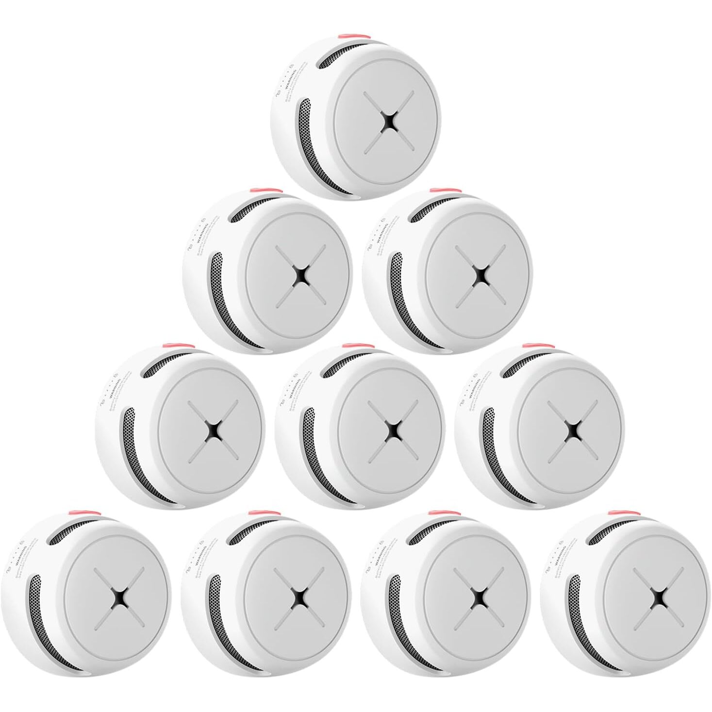 AEGISLINK S500 Rauchmelder 10er Set mit 10-Jahres-Batterie – Ansicht 1 AEGISLINK S500 Rauchmelder aus dem Zehnerset mit Halterung