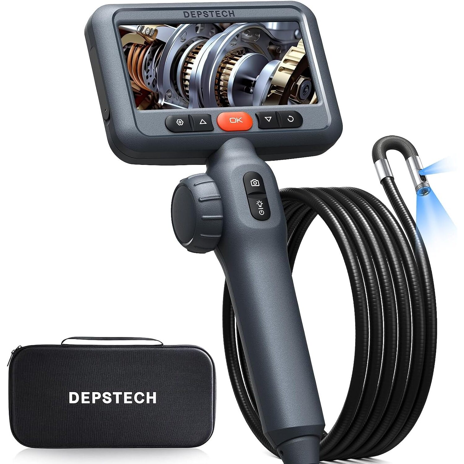 DEPSTECH DS650DL Endoskopkamera 210° beweglicher Kopf – 1,5-m-Schwanenhals, Dual-Objektiv – Ansicht 1 DEPSTECH DS650DL Endoskopkamera mit 210 Grad beweglichem Kopf