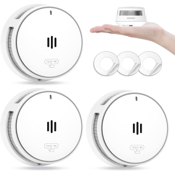 Wisualarm S05-A Rauchmelder mit 10-Jahres-Batterie an der Decke, 3er-Pack