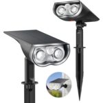 Linkind StarRay Solarstrahler mit Bewegungsmelder auf Erdspiess, 2er-Pack