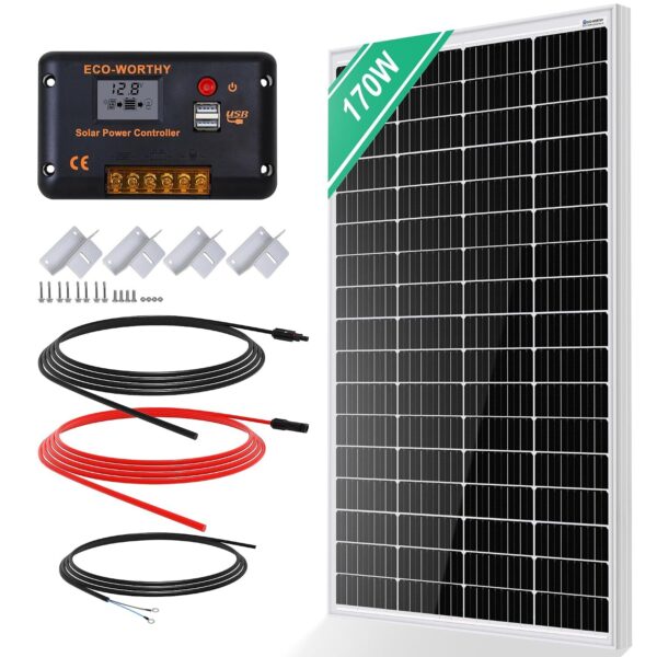 ECO-WORTHY 170-W-Solarpanel mit 30-A-Laderegler
