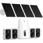 Hiseeu 2K Solar-Überwachungsset mit vier Akkukameras und NVR