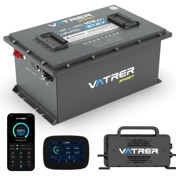 VATRER POWER 48V 105Ah LiFePO4-Akku im Metallgehäuse