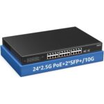 YuanLey 26-Port PoE-Switch mit 24 Ports zu 2,5 Gbit/s und zwei 10-Gigabit-SFP+-Steckplätzen