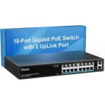VIMIN 16-Port PoE-Switch mit 250 W Budget im Metallgehäuse