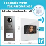 m-e Vistadoor Vistus Video-Türsprechanlage mit Aluminium-Aussenstation und 7-Zoll-Monitor