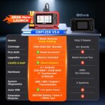 LAUNCH CRP123X V2.0 OBD2-Diagnosegerät als Handgerät mit 5-Zoll-Display, Frontansicht.