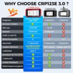 LAUNCH CRP123E V3.0 OBD2-Diagnosegerät mit 5-Zoll-Display und OBD2-Anschlusskabel.